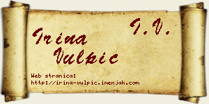 Irina Vulpić vizit kartica